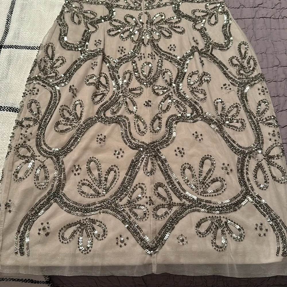 Adrianna Papell Silver Embellished Midi Dress - Picture 11 of 16